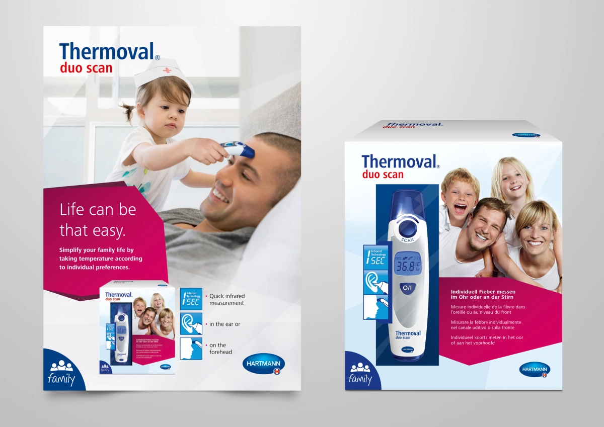 Thermoval duo scan – Anzeige und Verpackung