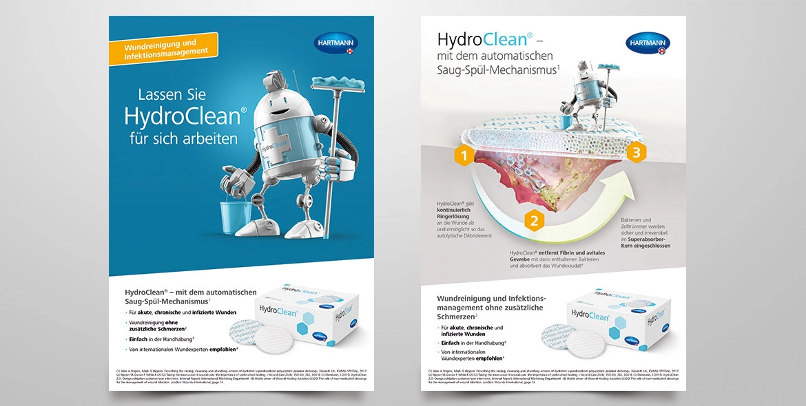 Fachanzeigen mit HydroClean-Roboter